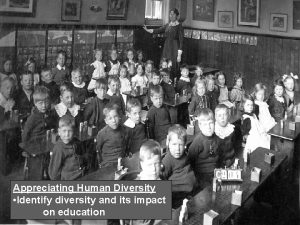 Appreciating Human Diversity Identify diversity and its impact
