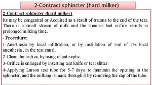 2 Contract sphincter hard milker Its may be