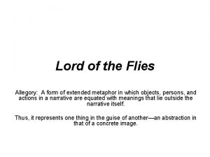 Lord of the Flies Allegory A form of