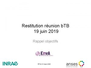 Restitution runion b TB 19 juin 2019 Rappel
