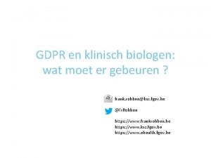 GDPR en klinisch biologen wat moet er gebeuren