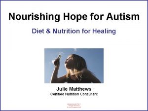 Nourishing Hope for Autism Diet Nutrition for Healing