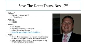 Save The Date Thurs Nov When Thursday November