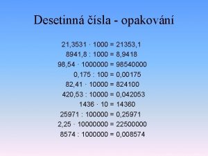 Desetinn sla opakovn 21 3531 1000 21353 1