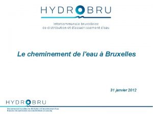 Le cheminement de leau Bruxelles 31 janvier 2012