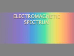 ELECTROMAGNETIC SPECTRUM Electromagnetic Radiation Definition Radiant energy emitted