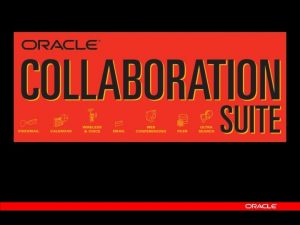 Steven Levine Vice President Oracle Collaboration Suite Oracle