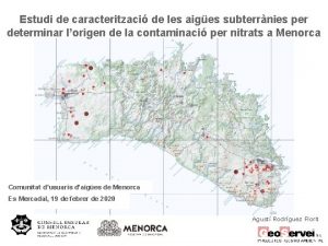 Estudi de caracteritzaci de les aiges subterrnies per