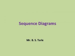Sequence Diagrams Mr B S Tarle Interaction diagrams