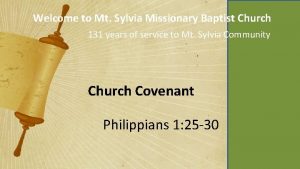 Welcome to Mt Sylvia Missionary Baptist Church 131