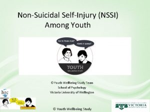 NonSuicidal SelfInjury NSSI Among Youth Youth Wellbeing Study