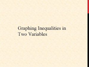 Graphing Inequalities in Two Variables Expressions of the