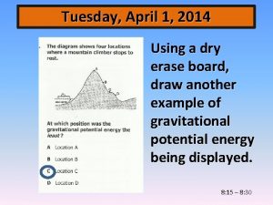 Tuesday April 1 2014 Using a dry erase