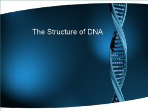 The Structure of DNA DNA Deoxyribonucleic acid DNA