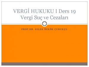 VERG HUKUKU I Ders 19 Vergi Su ve