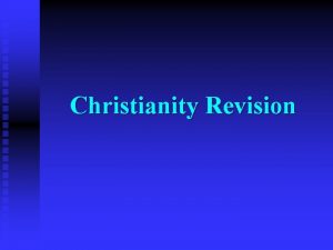 Christianity Revision Genesis 1 The Creation Story God