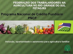 FEDERAO DOS TRABALHADORES NA AGRICULTURA NO RIO GRANDE