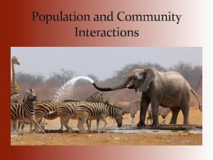 Population and Community Interactions The Habitat and Niche