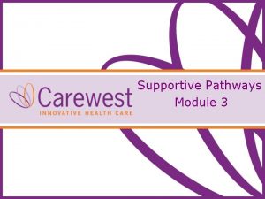Supportive Pathways Module 3 Supportive Pathways Education Program