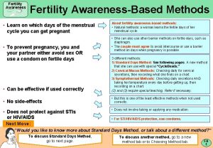 Fertility AwarenessBased Methods Learn on which days of