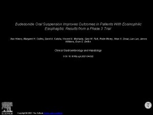 Budesonide Oral Suspension Improves Outcomes in Patients With