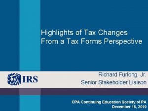 Highlights of Tax Changes From a Tax Forms