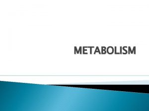 METABOLISM Metabolism Sum of all the chemical processes