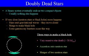 Doubly Dead Stars A binary system eventually ends