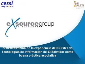 Sistematizacin de la experiencia del Clster de Tecnologas