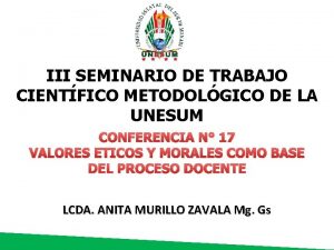 III SEMINARIO DE TRABAJO CIENTFICO METODOLGICO DE LA