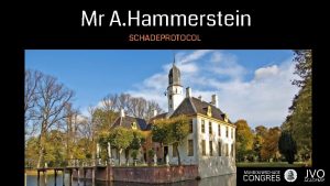 Mr A Hammerstein SCHADEPROTOCOL MIJNBOUWSCHADE CONGRES Drie obstakels