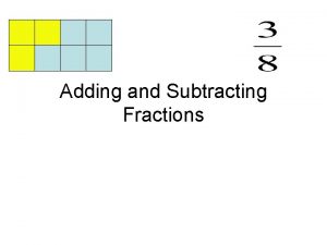 Adding and Subtracting Fractions Adding Fractions with common