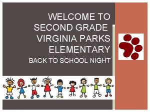 WELCOME TO SECOND GRADE VIRGINIA PARKS ELEMENTARY BACK