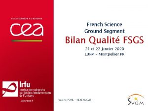 French Science Ground Segment Bilan Qualit FSGS 21