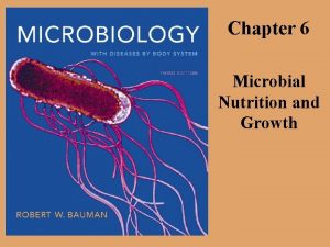 Chapter 6 Microbial Nutrition and Growth Growth Requirements
