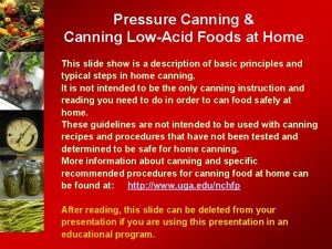Pressure Canning Canning LowAcid Foods at Home This
