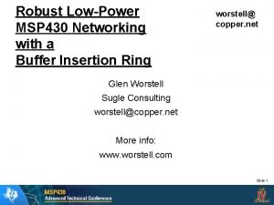 Robust LowPower MSP 430 Networking with a Buffer