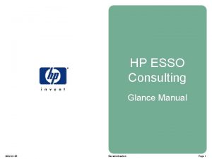 HP ESSO Consulting Glance Manual 2022 01 06
