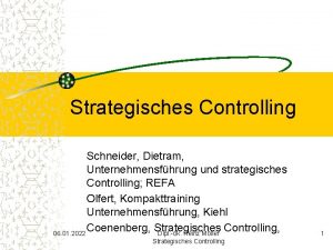 Strategisches Controlling Schneider Dietram Unternehmensfhrung und strategisches Controlling