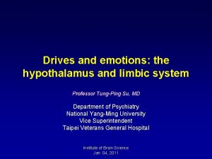 Drives and emotions the hypothalamus and limbic system