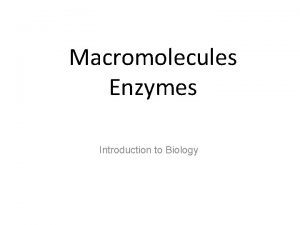 Macromolecules Enzymes Introduction to Biology Valence Electrons Valence