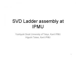 SVD Ladder assembly at IPMU Yoshiyuki Onuki University