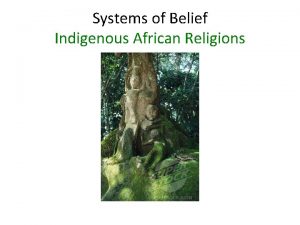 Systems of Belief Indigenous African Religions African Indigenous