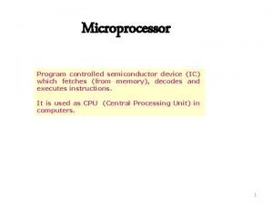 Microprocessor Program controlled semiconductor device IC which fetches