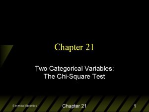 Chapter 21 Two Categorical Variables The ChiSquare Test