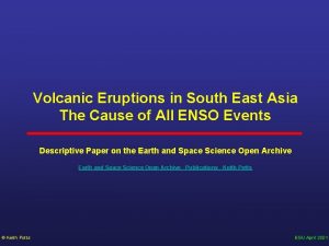 Volcanic Eruptions in South East Asia The Cause