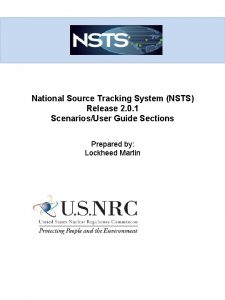National Source Tracking System NSTS Release 2 0