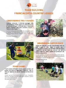 TEAM BUILDING FRANCIACORTA COUNTRY LODGES ORIENTEERING TRA I