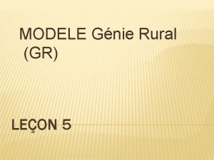 MODELE Gnie Rural GR LEON 5 Comme tout