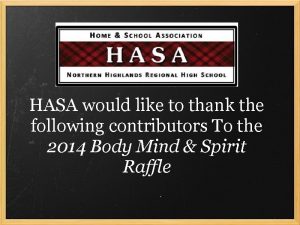 HASA would like to thank the following contributors